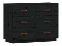 Aparador madera maciza de pino negro 100x40x75 cm