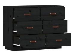 Aparador madera maciza de pino negro 100x40x75 cm