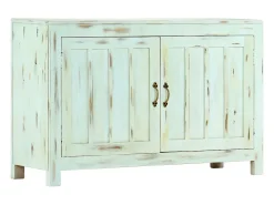 Aparador madera maciza de mango azul claro 110x35x70 cm