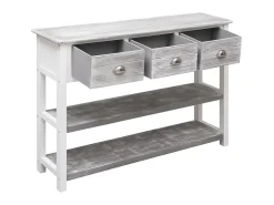 Aparador madera maciza de paulownia gris antiguo 108x30x76 cm ES83834