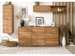 Aparador madera maciza de roble 3 puertas Inka 172 cm