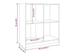 Aparador madera maciza de pino blanco 70x33x76 cm