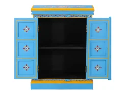 Aparador Madera maciza de mango Pintado a mano color turquesa