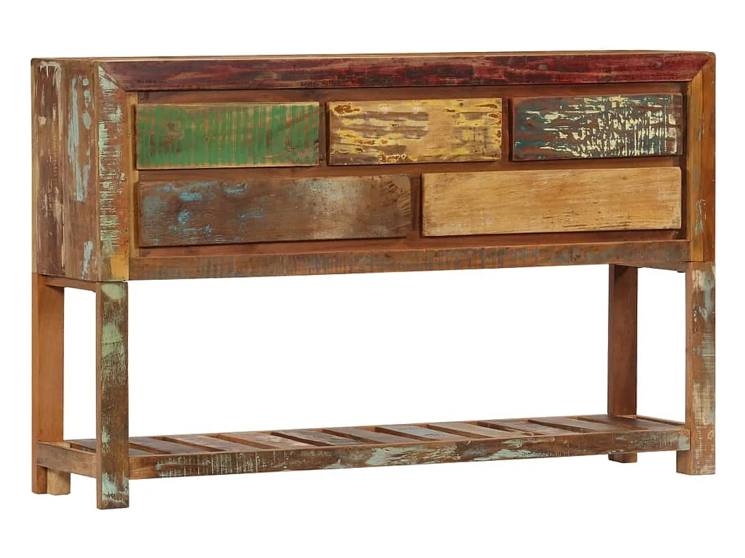 Aparador madera maciza reciclada 120x30x75 cm