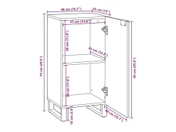 Aparador Marrón 40 x 33 x 75 cm madera maciza de mango