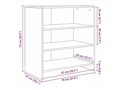 Aparador marrón 70 x 41 x 75 cm Madera de ingeniería
