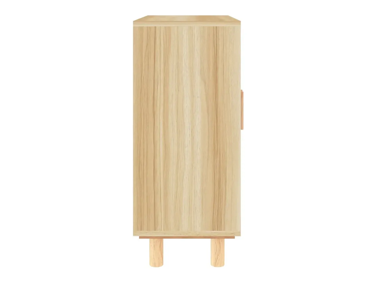 Aparador marrón madera pino maciza y ratán natural 60x30x70 cm