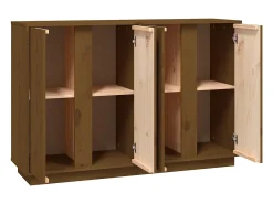 Aparador Marrón Miel 120x35x80 cm Madera Maciza de Pino