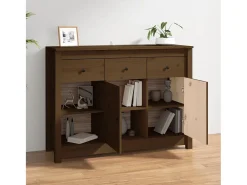 Aparador Marrón Miel 100x35x74 cm Madera Maciza de Pino