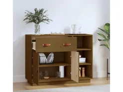Aparador Marrón Miel 98,5x40x75 cm Madera Maciza de Pino