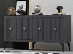Aparador Midas Antracita Plata 150x40x79 cm