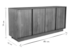 Aparador moderno chapado nogal L180 cm COMO
