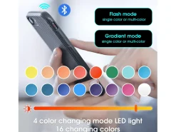 Aparador moderno con LED de colores y cajones – Vitrina con acabado lacado brillante