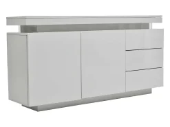 Aparador moderno con LED - 2 puertas y 3 cajones - Blanco