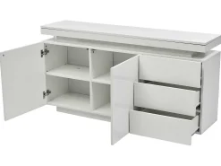 Aparador moderno con LED - 2 puertas y 3 cajones - Blanco