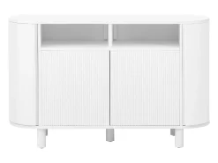 Aparador moderno 120x38x77cm - con 4 puertas - con patas de mueble ajustables - Blanco