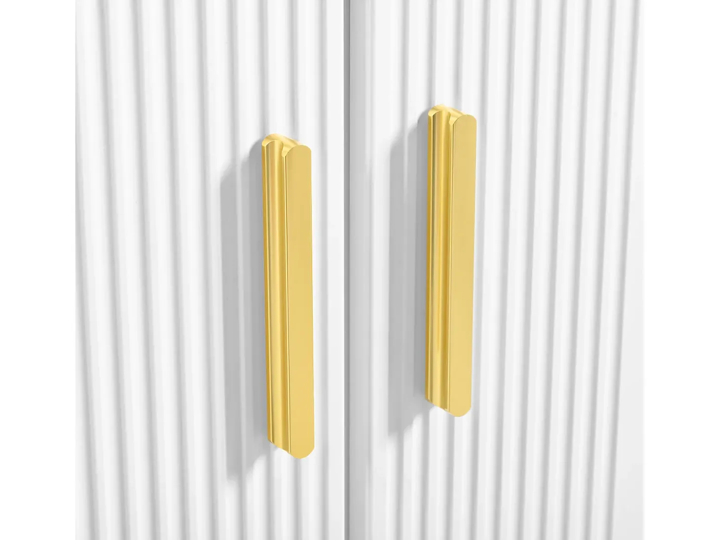Aparador moderno 80x35x79,5cm - con 2 cajones y 2 puertas - patas de metal - MDF - blanco