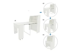 Aparador, Mueble bar retráctil - con compartimentos arriba - estilo moderno - Blanco