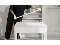 Aparador, Mueble bar retráctil - con compartimentos arriba - estilo moderno - Blanco