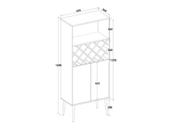 Aparador mueble para vinos de cocina y salón con 2 puertas estilo nórdico Ulbster