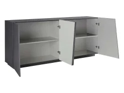 Aparador mueble salón 200 cm 4 compartimentos 2 puertas pizarra Vega Day
