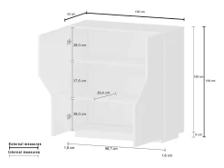 Aparador mueble salón 100 x 43 cm cocina 2 puertas blanco moderno Klain