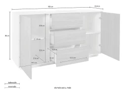 Aparador mueble salón diseño moderno buffet 160cm Carat Report