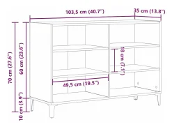 Aparador negro 103,5 x 35 x 70 cm Madera de ingeniería