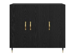 Aparador negro 90 x 34 x 80 cm Madera de ingeniería