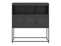 Aparador negro 100,5x39x107 cm acero laminado en frío