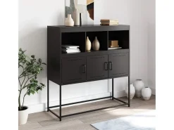 Aparador negro 100,5x39x107 cm acero