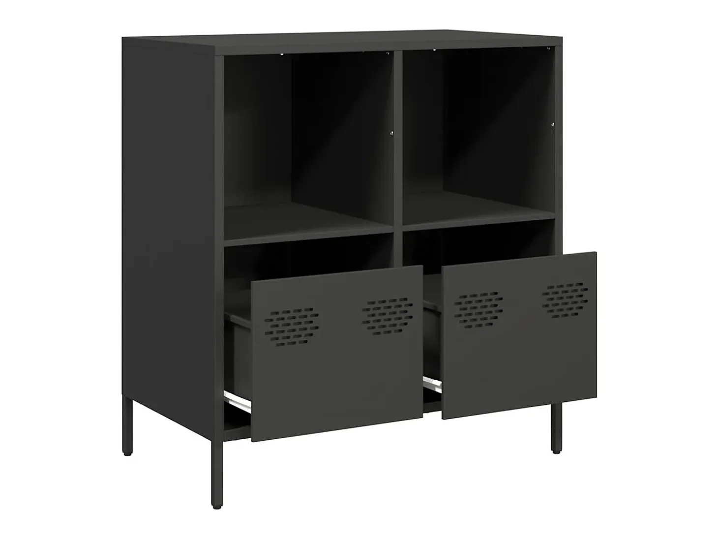 Aparador negro 68x39x73,5 cm acero laminado en frío