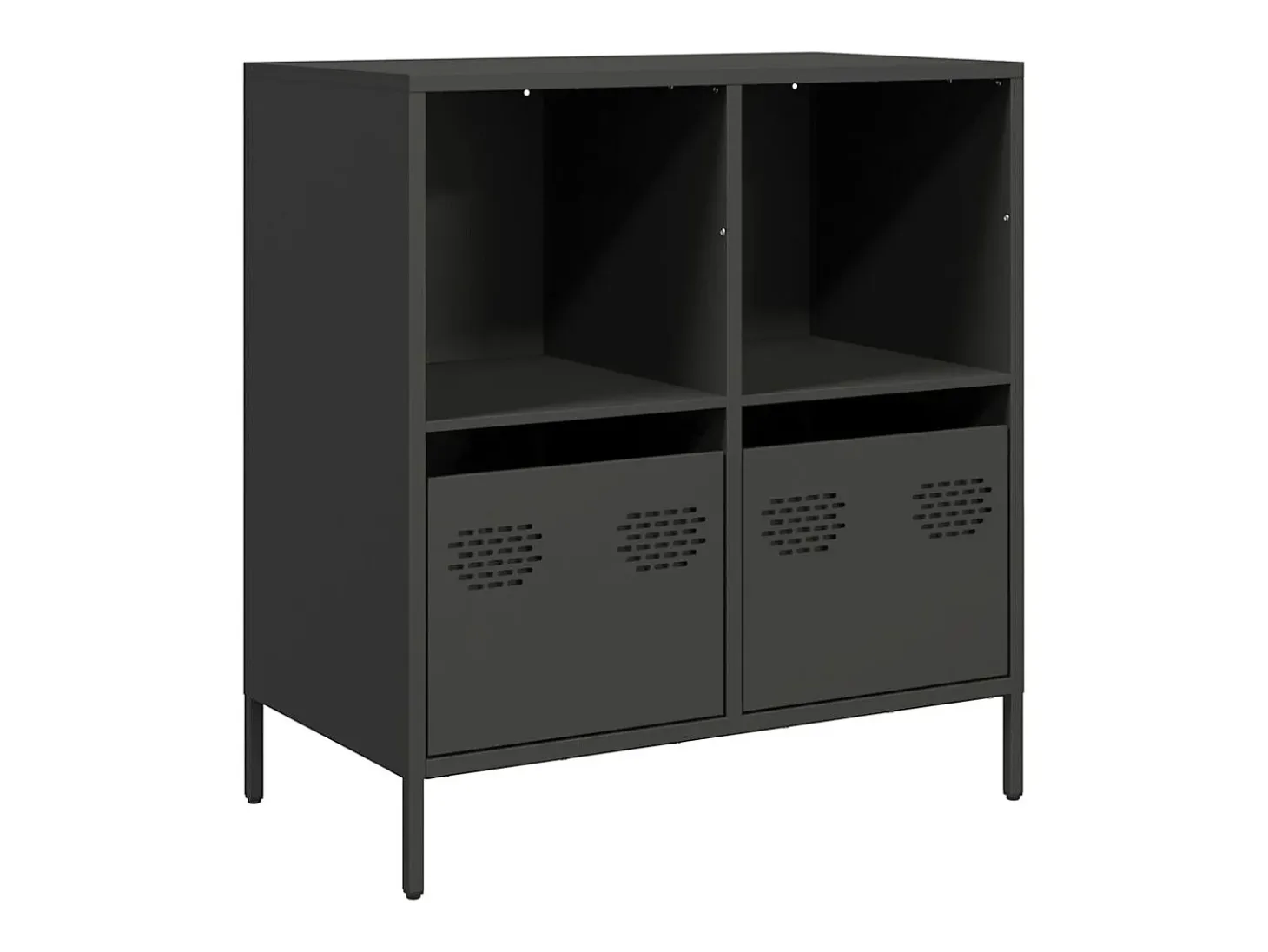 Aparador negro 68x39x73,5 cm acero laminado en frío