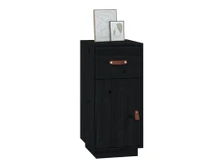 Aparador Negro 34x40x75 cm Madera Maciza de Pino
