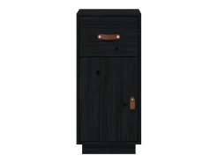 Aparador Negro 34x40x75 cm Madera Maciza de Pino