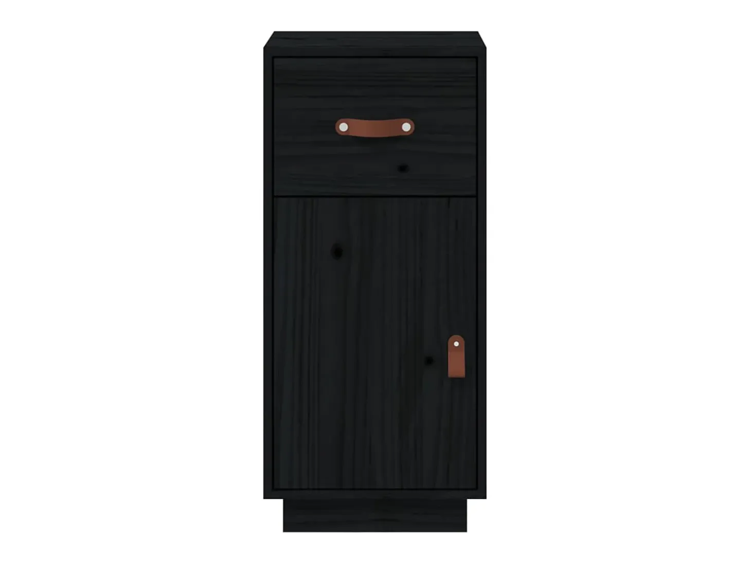Aparador Negro 34x40x75 cm Madera Maciza de Pino