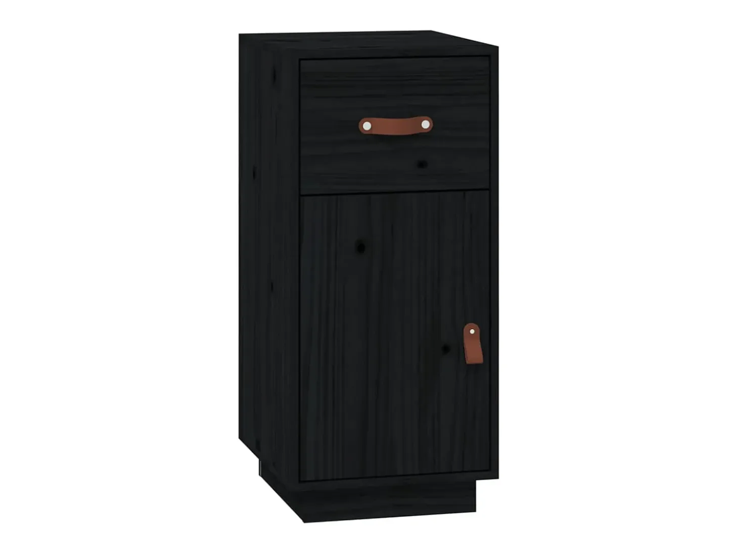 Aparador Negro 34x40x75 cm Madera Maciza de Pino