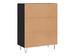Aparador negro 69,5x34x90 cm madera de ingeniería