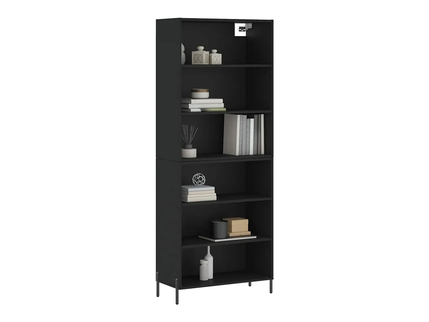 Aparador negro 69,5x32,5x180 cm madera de ingeniería