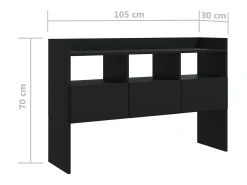Aparador negro 105x30x70 cm Madera de ingeniería