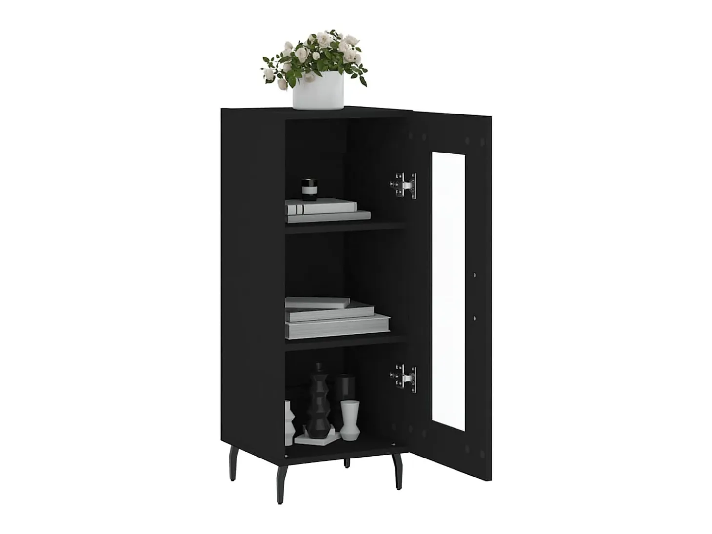 Aparador negro 34,5x34x90 cm Madera de ingeniería