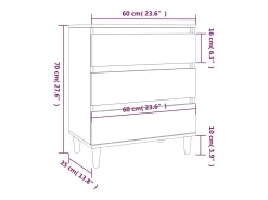 Aparador negro 60x35x70 cm Madera de ingeniería