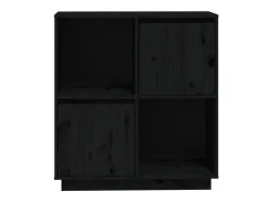 Aparador negro 74x35x80 cm madera maciza de pino