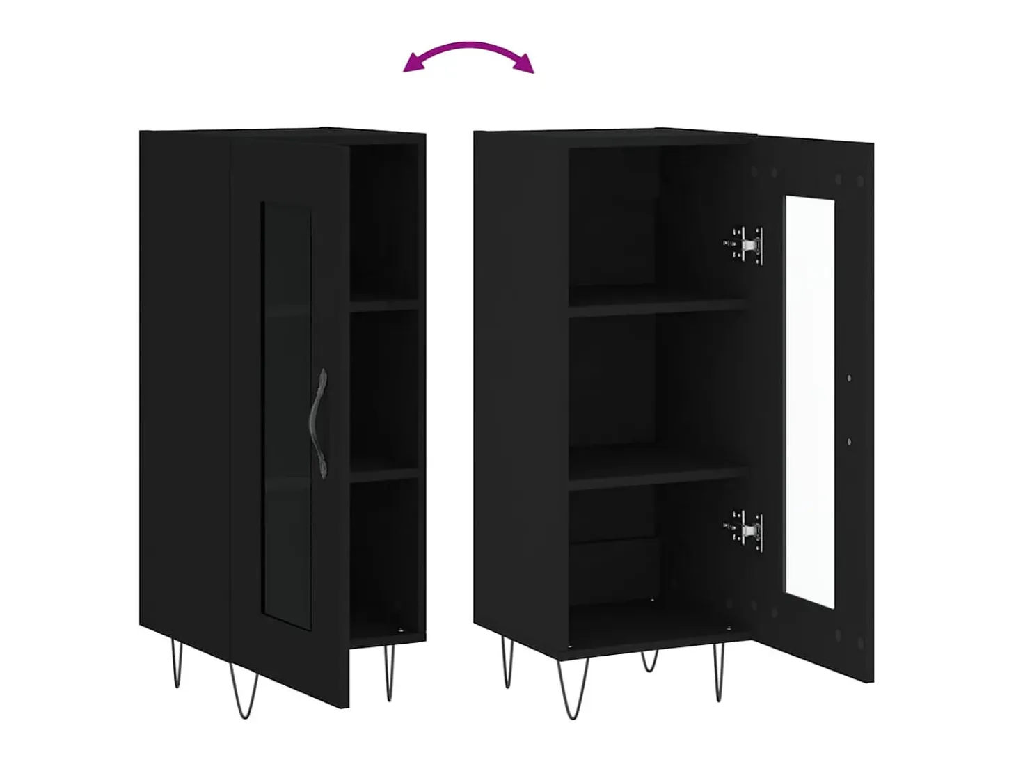 Aparador negro 34,5x34x90 cm Madera de ingeniería