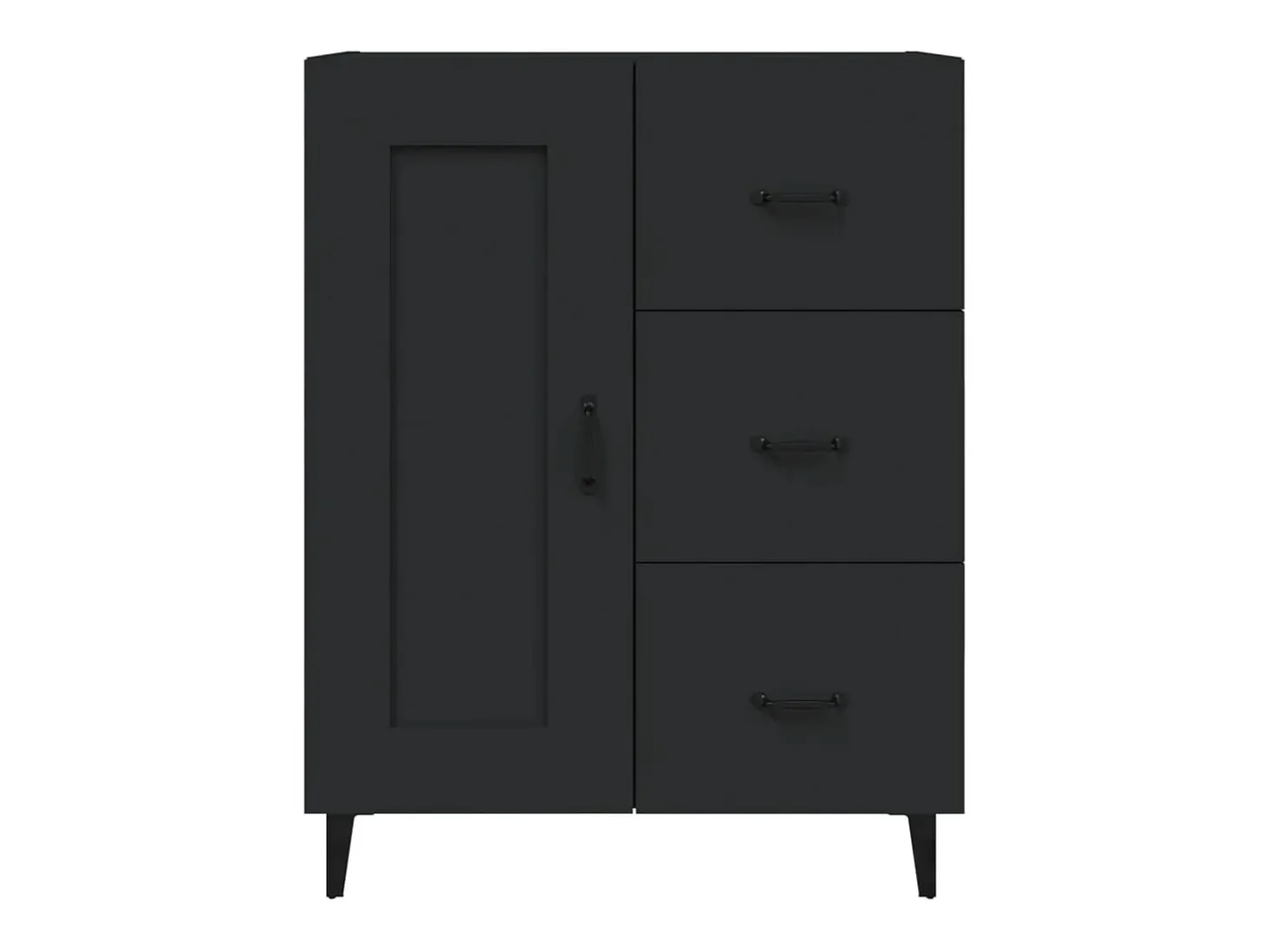 Aparador negro 69,5x34x90 cm Madera de ingeniería