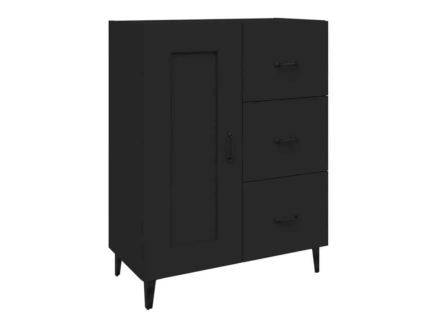 Aparador negro 69,5x34x90 cm Madera de ingeniería