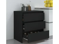 Aparador negro 70x41x75 cm Madera de ingeniería