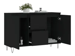 Aparador negro 104x35x70 cm madera contrachapada