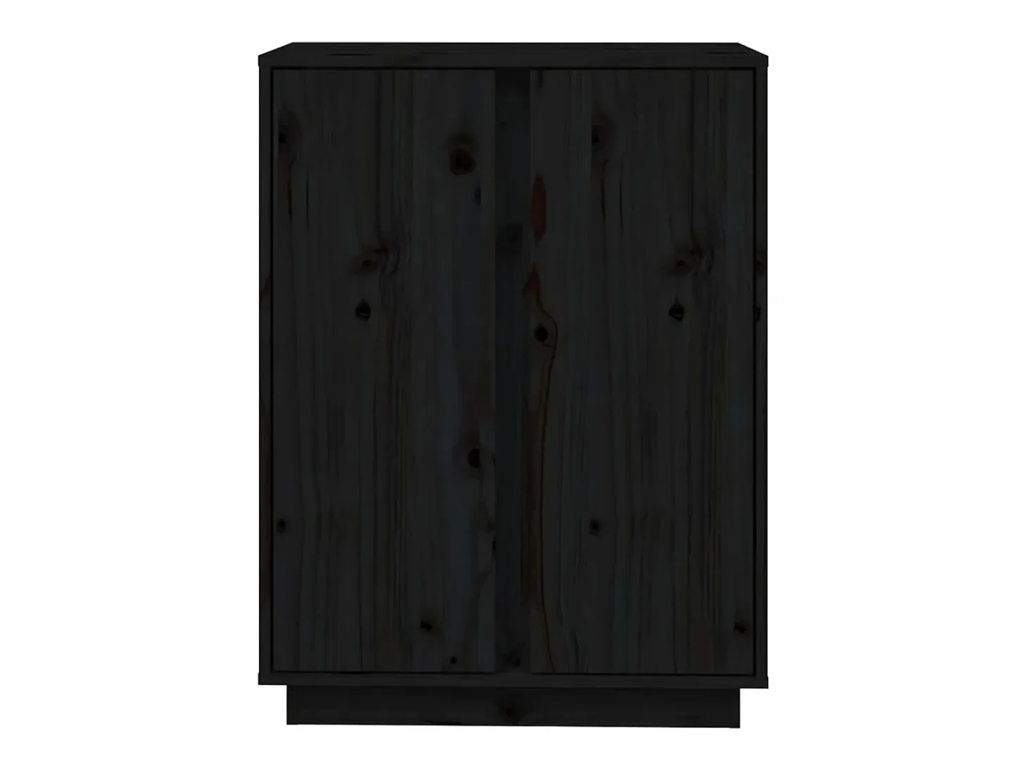 Aparador Negro 60x35x80 cm Madera Maciza de Pino