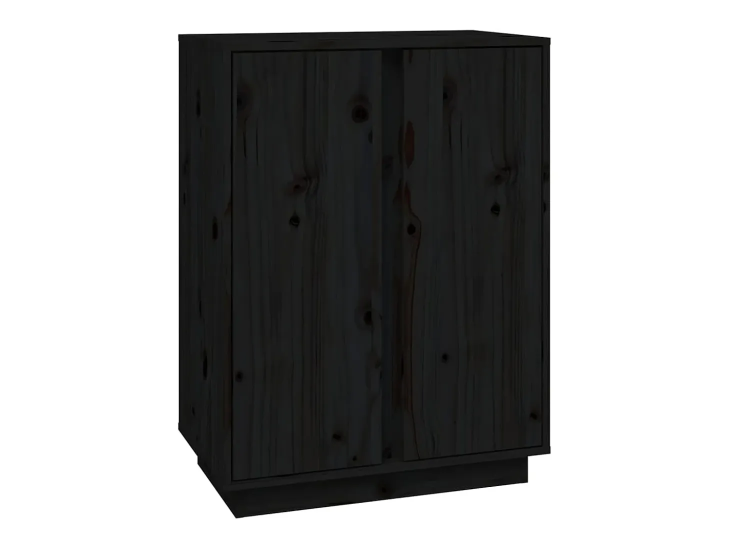 Aparador Negro 60x35x80 cm Madera Maciza de Pino
